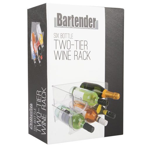 Bartender 6 Bottle 2-Tier Wine Rack (Clear) Carousel 3