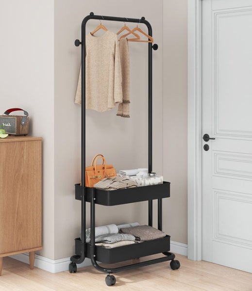 Metal Coat Rack Stand Coat Hat Clothes Hanger Hall Shelf Carousel 1