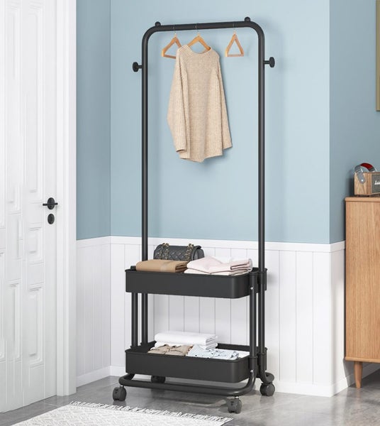 Metal Coat Rack Stand Coat Hat Clothes Hanger Hall Shelf Carousel 2