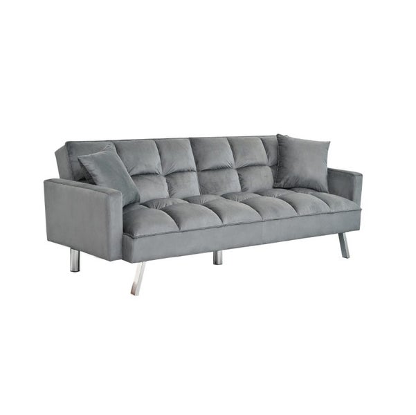 Jupiter Chiba Futon 3 Seater Sofa bed Velvet Charcoal. Carousel 1