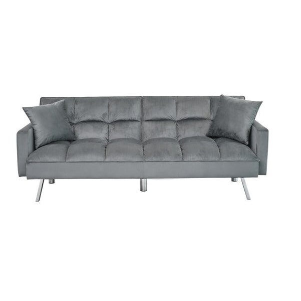 Jupiter Chiba Futon 3 Seater Sofa bed Velvet Charcoal. Carousel 2
