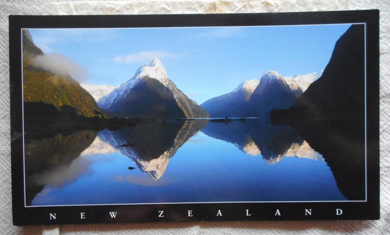 Mitre Peak & A Calm Milford Sound Postcard Carousel 1