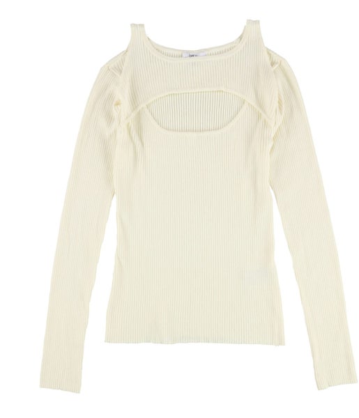 bar III Womens Cutout Ribbed Pullover Sweater Carousel 1