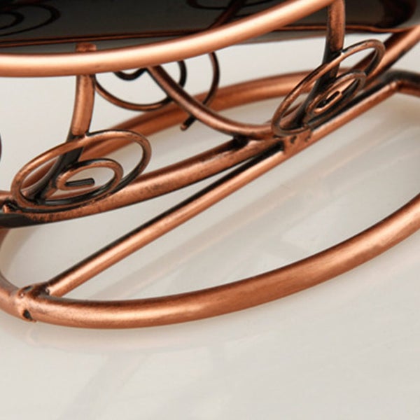 Vintage Red Wine Holder Bottle Metal Bracket Display Stand Wine Glass Carousel 6