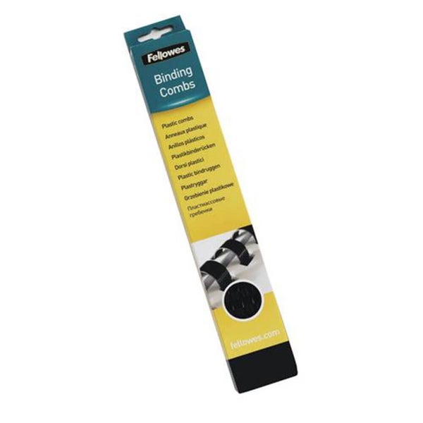 Fellowes 21 Ring Oval Binding Combs Black 50pk Carousel 1