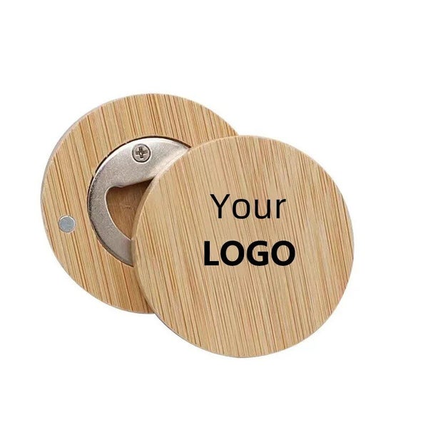 Bamboo Made Beer Opener Round Wooden Barrel Tap Magnetic Fridge Carousel 2