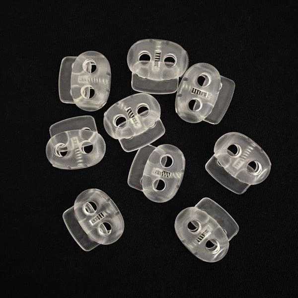 Paracord Bean Toggle Clips flat 10pk- Clear Carousel 1