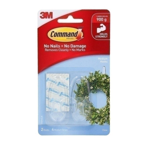Command Clear Hooks 2pk (Box of 6) Carousel 1
