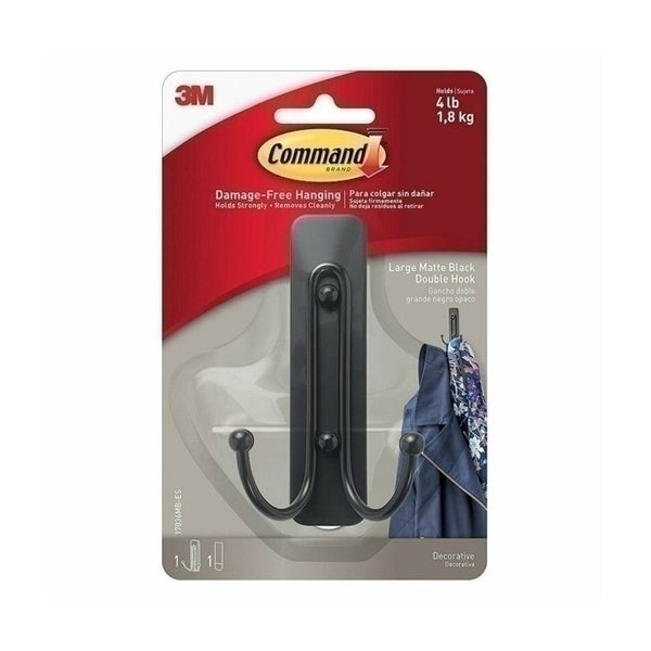 Command Large Metal Double Hook 4pcs (Matte Black) Carousel 1