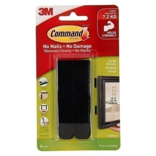 Command Picture Hanging Strips 4pk (Black) Carousel 1
