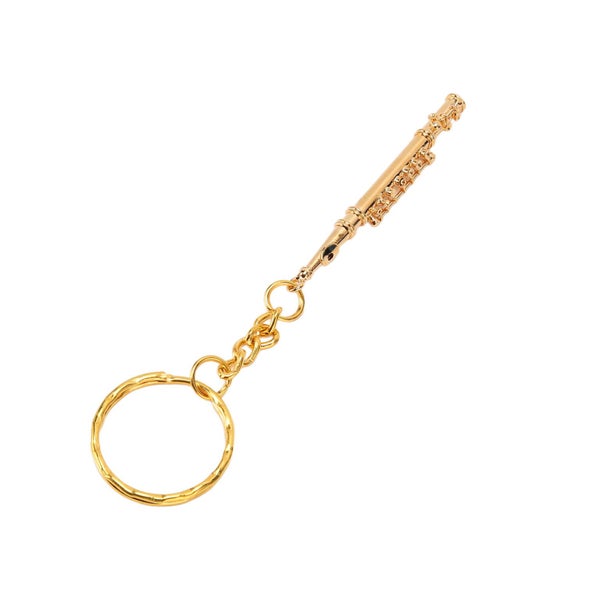 gold flute keychain instrument keychain golden flute keychain flute keychain Carousel 1