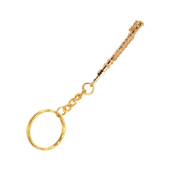 gold flute keychain instrument keychain golden flute keychain flute keychain Carousel 2