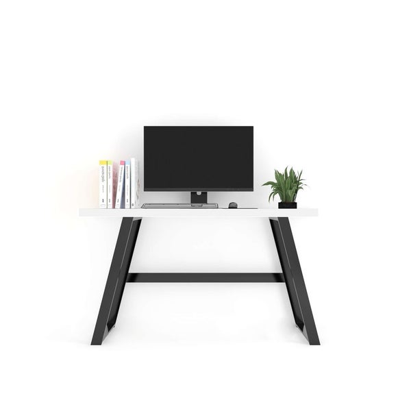 Fresno Writing Typing Desk, White/Black, Elegant? Solved! Carousel 1