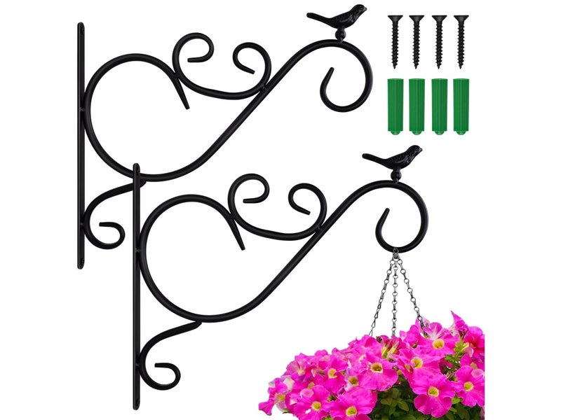 New 2Pcs Cast Iron Plant Hanger Brackets Wall Hanging Plants Hook Sale Sale Carousel 1