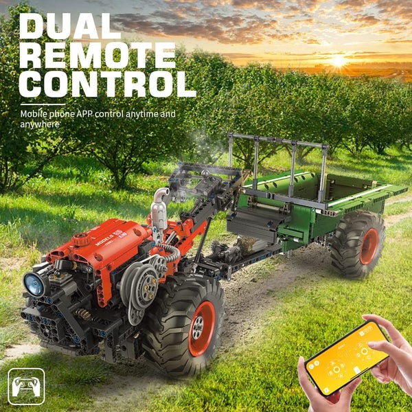 Mould King Heavy-Duty RC Tractor Truck with Trailer Building Sets, RC Tractor Carousel 7