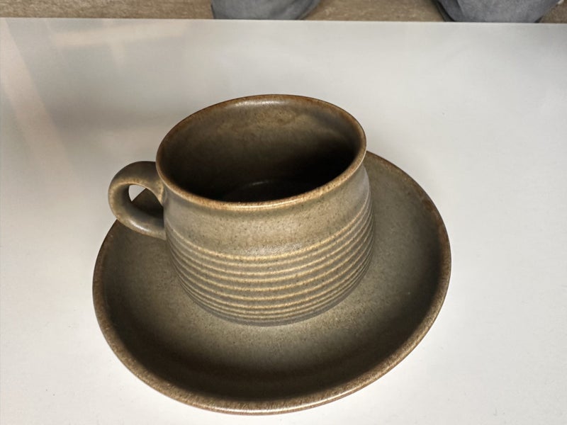 Denby coffee mug and saucer Carousel 2