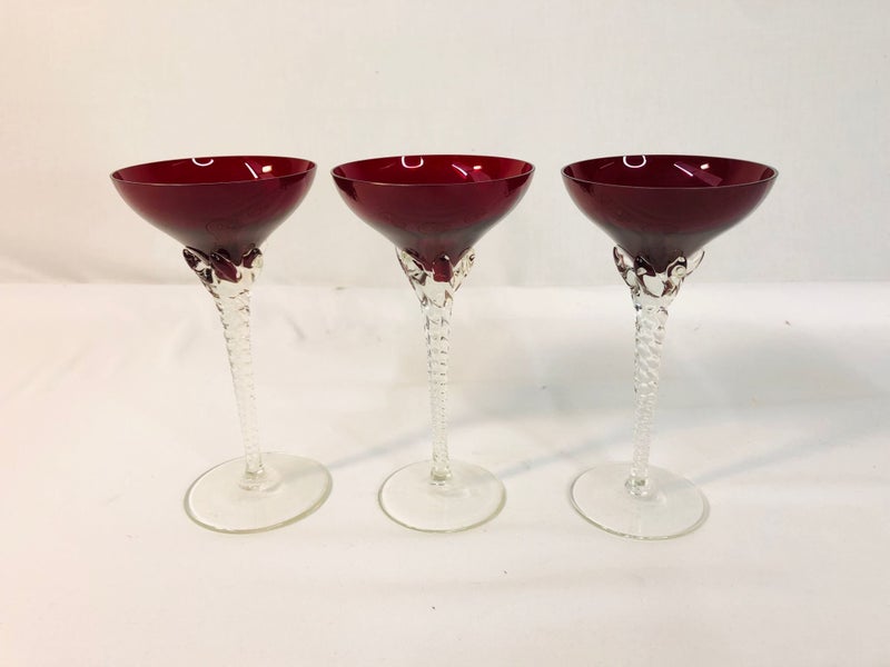 Vintage Hand Blown Martini Glasses (18112)629595120449311110
