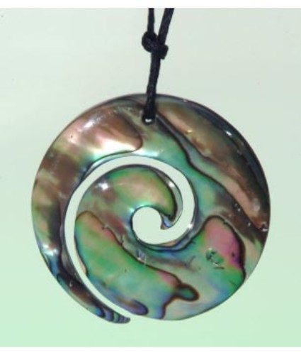 Pendant - Paua Open Koru Carousel 1