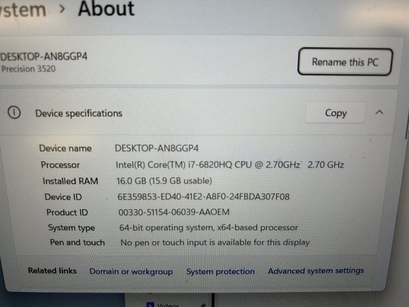 Dell/Precision 3520/i7/16GB/500GB Carousel 2
