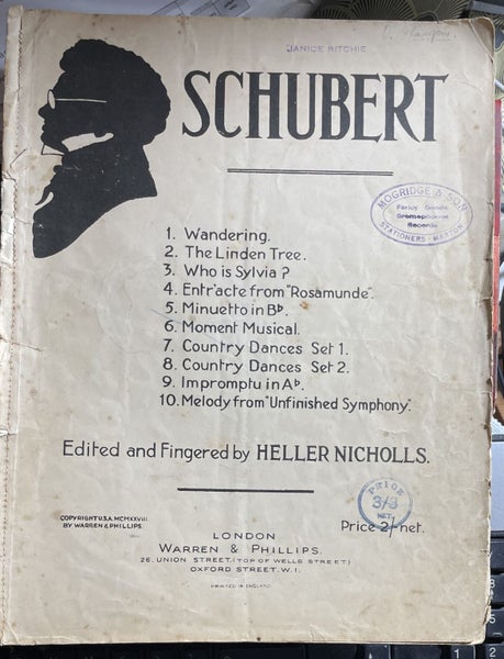 Schubert Edited and Fingered by Heller Nicholls Carousel 1