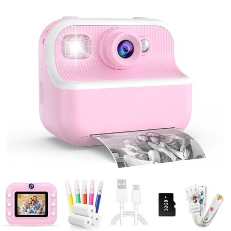 Kids Camera Instant Print Toys Toddler Cameras Printing Photos1080P Video Camer Carousel 1