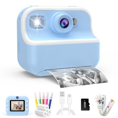 Kids Camera Instant Print Toys Toddler Cameras Printing Photos,1080P Video Camer Carousel 1