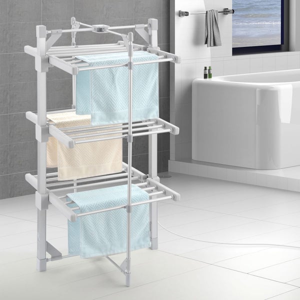 Heated Towel Rail Rack Stand Electric Airer Carousel 1