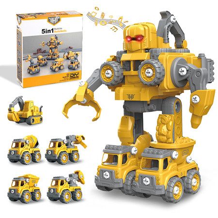 5 in 1 Construction Robot Kids STEM Toys Vehicles Carousel 2