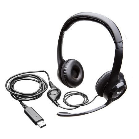 Logitech H390 USB Headset with Microphone Noise Cancelling Audio Controls Ultra Carousel 1