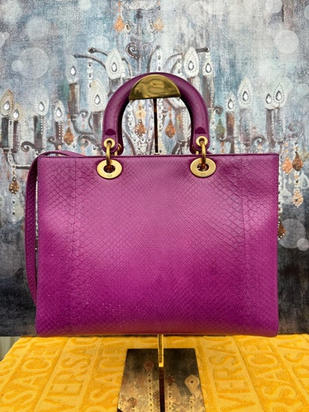 Authentic Preowned Large Pink Python Lady Dior Bag with Gold Hardware62944297434371111