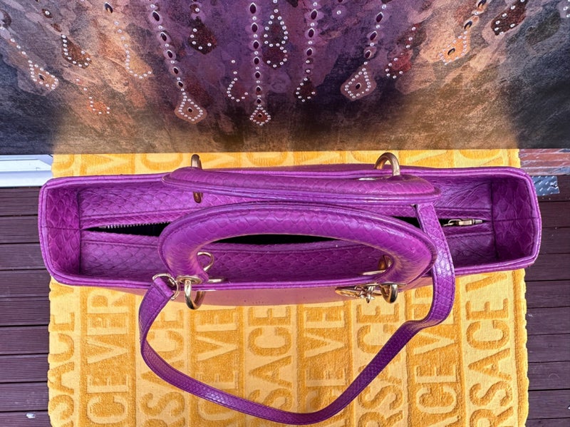 Authentic Preowned Large Pink Python Lady Dior Bag with Gold Hardware62944297434371114