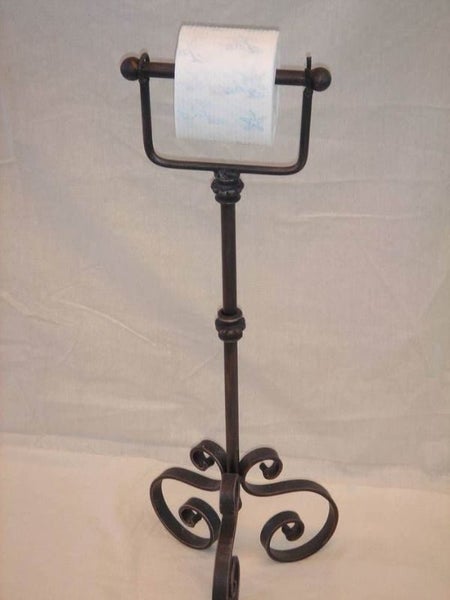 Toilet ROLL Holder - Free STANDING 75cm (BLACK) Carousel 1