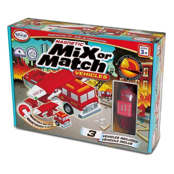Popular Playthings Mix or Match Fire & Rescue Vehicle Kids Building Toy 3y+ Carousel 1
