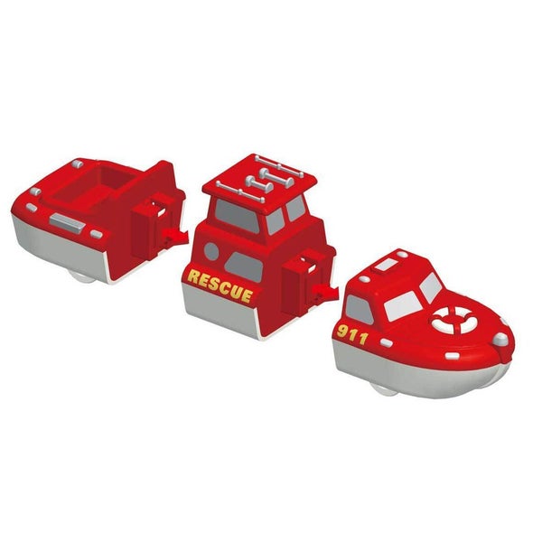 Popular Playthings Mix or Match Fire & Rescue Vehicle Kids Building Toy 3y+ Carousel 2