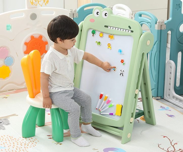 Kids Drawing Board Art Easel Kids' Drawing Easel with Chair Carousel 1