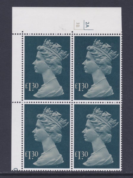 GB - SG1026b - 1977 QEII Machin £1.30 Green - Control Block of 4 - UHM Carousel 1