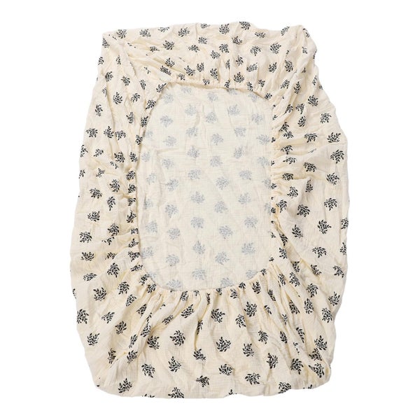 crib sheet Fitted Crib Sheet Full Cotton Crinkle Fabric Soft Breathable Carousel 1