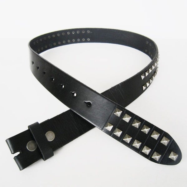 Genuine Leather Studded Belts-BLACK Carousel 1