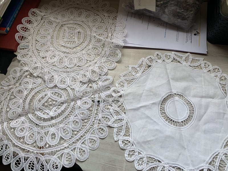 WHITE CUT OUT - 3 CIRCULAR PIECES 40CM DIAMETER AS NEW CONDITION Carousel 1