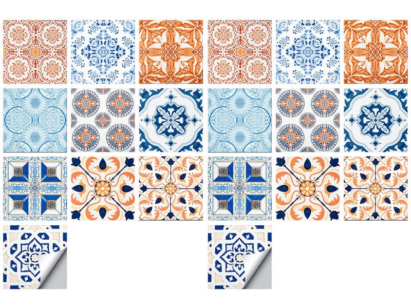 20Pcs PVC 10x10cm Peel and Stick Floor Tiles Frosted Floor Sticker Style 1 Carousel 2