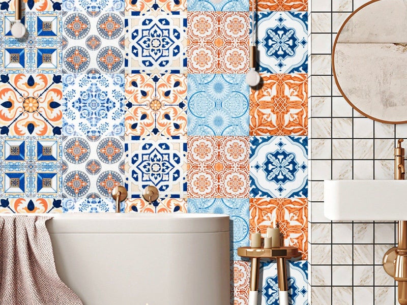 20Pcs PVC 10x10cm Peel and Stick Floor Tiles Frosted Floor Sticker Style 1 Carousel 3