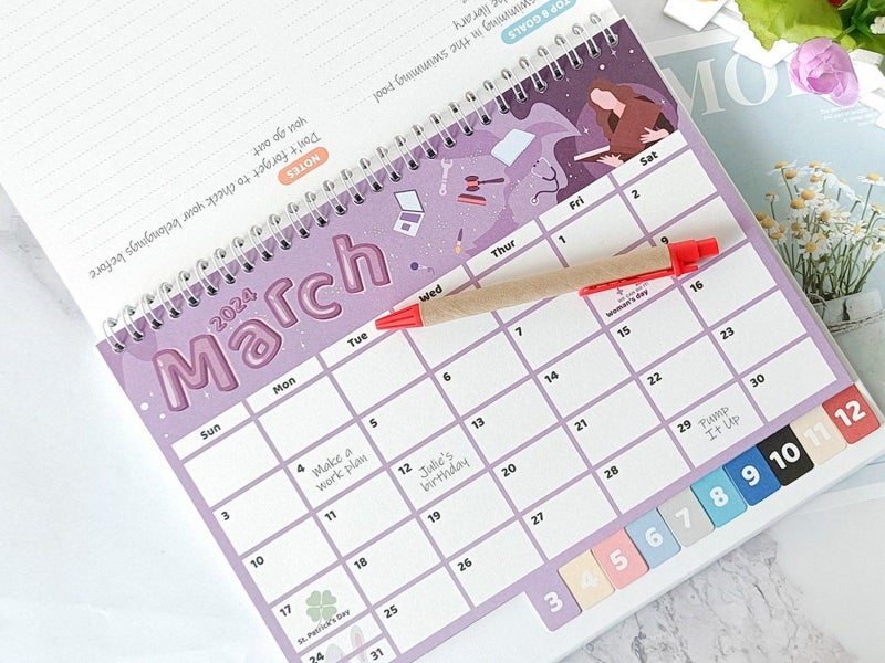 2024 Desk Calendar 16 Months Calendar for Home Office Planning and Organization Carousel 3