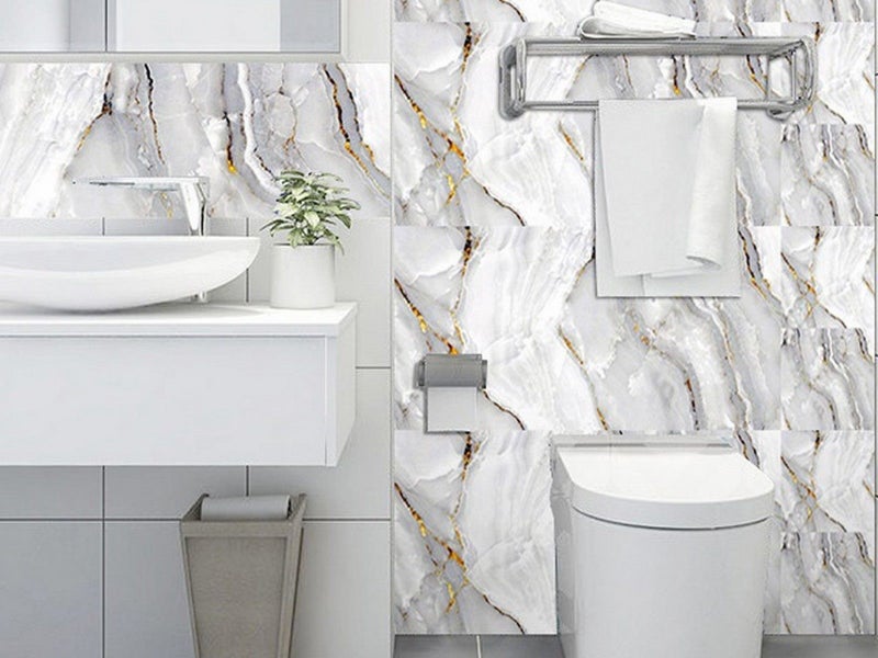 20Pcs 15x15cm Marble Style Tile Wall Stickers Removable Wallpaper Decal Style 1 Carousel 1