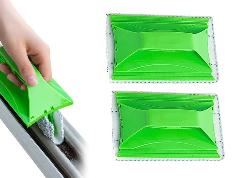2Pcs Window Groove Cleaning Brush Handheld Door Window Track Cleaner Green Carousel 1