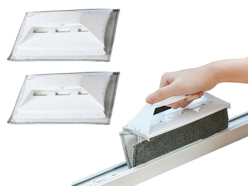 2Pcs Window Groove Cleaning Brush Handheld Door Window Track Cleaner White Carousel 1