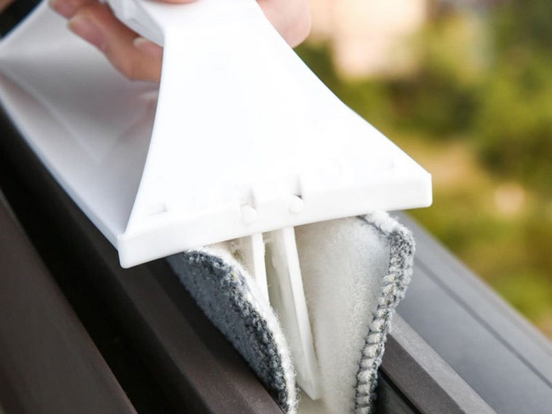 2Pcs Window Groove Cleaning Brush Handheld Door Window Track Cleaner White Carousel 2
