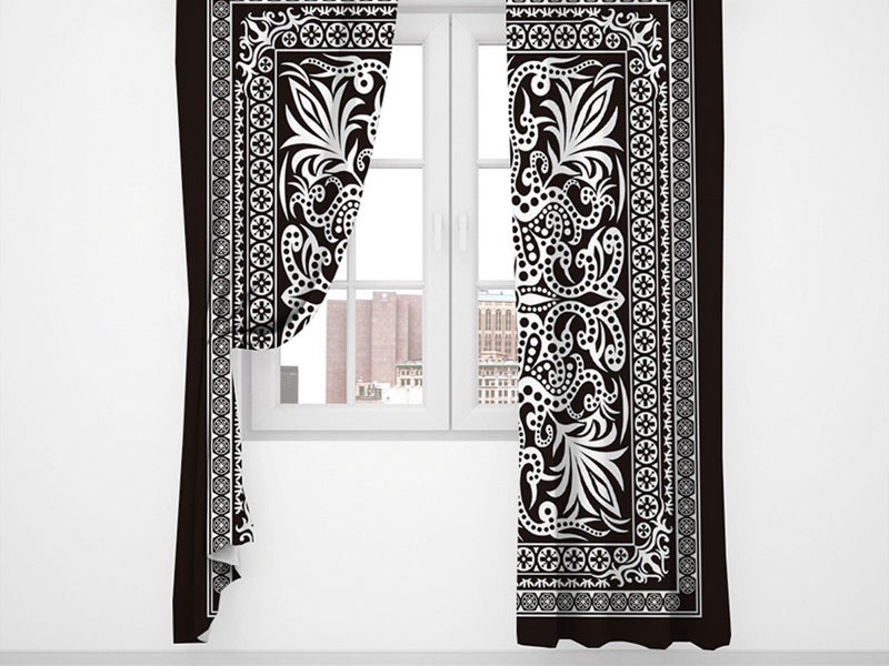 Pair of Printed Full Blackout Curtains Thermal Insulated Curtains Style 4 Medium Carousel 2