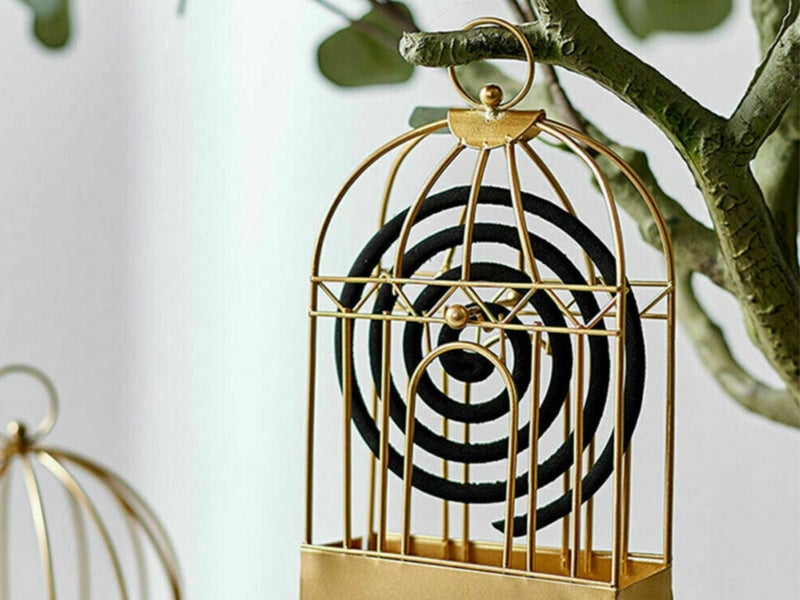 2X Birdcage Shape Hangable Mosquito Repellent Coil Holder Outdoor Home Decor Carousel 2