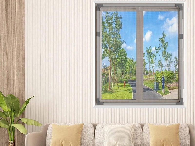 60x100cm Adjustable DIY Magnetic Window Screen with Grey PE Strip Carousel 3