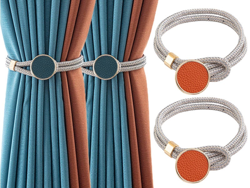 2 Pairs Curtain Tiebacks Curtain Rope Tie Backs Holdbacks Orange Dark Green Carousel 1